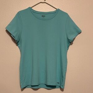 DKNY Women's Short Sleeve Tee in Aqua Blue